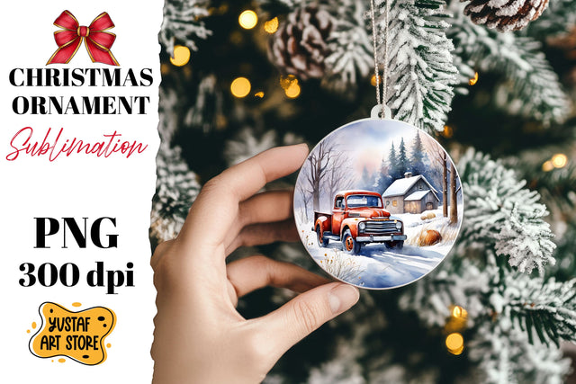 Christmas ornament sublimation. Christmas truck sublimation Sublimation Yustaf Art Store 