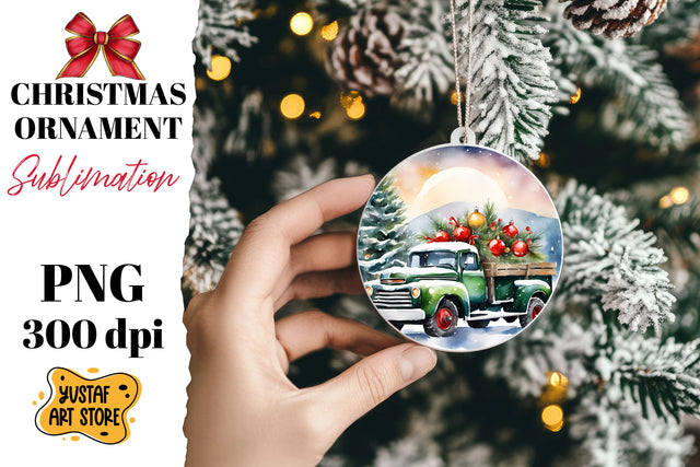 Christmas ornament sublimation. Christmas truck sublimation Sublimation Yustaf Art Store 