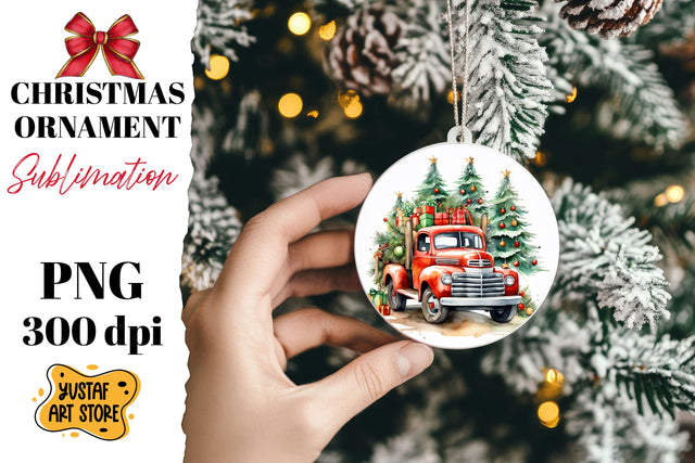 Christmas ornament sublimation. Christmas truck sublimation Sublimation Yustaf Art Store 