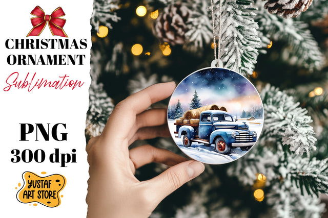 Christmas ornament sublimation. Christmas truck sublimation Sublimation Yustaf Art Store 