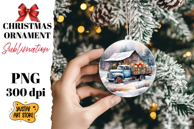 Christmas ornament sublimation. Christmas truck sublimation Sublimation Yustaf Art Store 