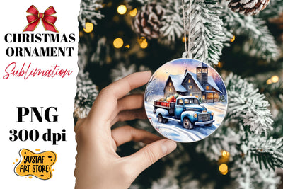 Christmas ornament sublimation. Christmas truck sublimation Sublimation Yustaf Art Store 