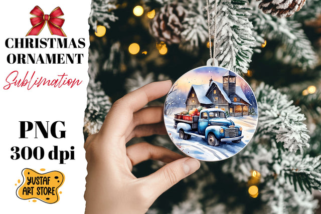 Christmas ornament sublimation. Christmas truck sublimation Sublimation Yustaf Art Store 