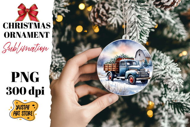 Christmas ornament sublimation. Christmas truck sublimation Sublimation Yustaf Art Store 