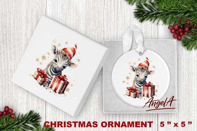 Christmas ornament sublimation /christmas zebra, baby zebra Sublimation Angelina Semenova 