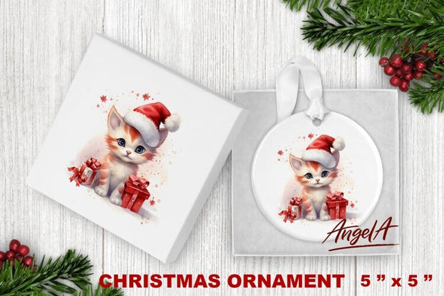 Christmas ornament sublimation / cute baby cat sublimation Sublimation Angelina Semenova 