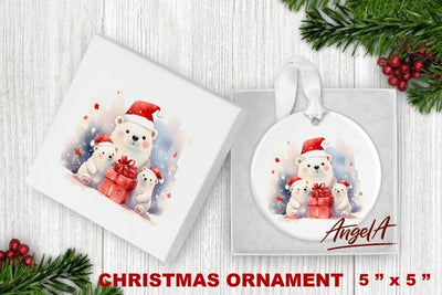 Christmas ornament sublimation / cute polar bear family png Sublimation Angelina Semenova 