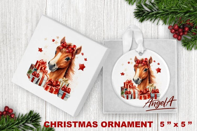 Christmas ornament sublimation / horse ornament png Sublimation Angelina Semenova 