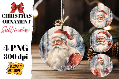 Christmas ornament sublimation. Santa Claus 4 design PNG Sublimation Yustaf Art Store 