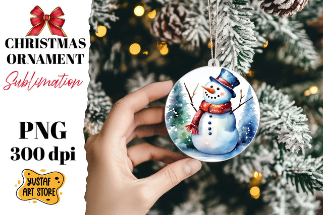 Christmas ornament sublimation. Snowman sublimation Sublimation Yustaf Art Store 