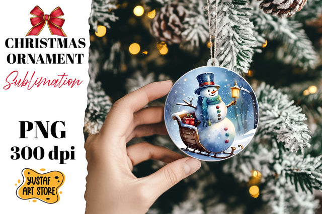 Christmas ornament sublimation. Snowman sublimation Sublimation Yustaf Art Store 