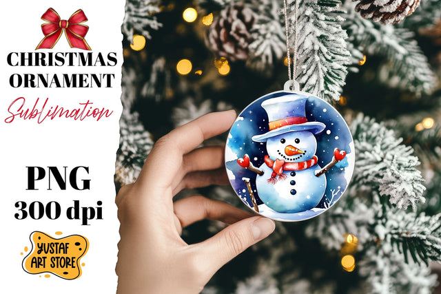 Christmas ornament sublimation. Snowman sublimation Sublimation Yustaf Art Store 