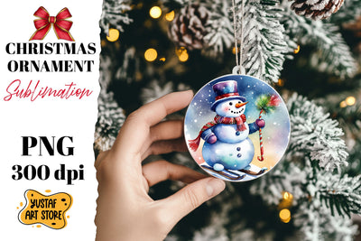 Christmas ornament sublimation. Snowman sublimation Sublimation Yustaf Art Store 