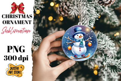 Christmas ornament sublimation. Snowman sublimation Sublimation Yustaf Art Store 