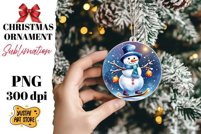 Christmas ornament sublimation. Snowman sublimation Sublimation Yustaf Art Store 