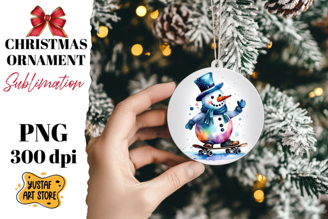 Christmas ornament sublimation. Snowman sublimation Sublimation Yustaf Art Store 