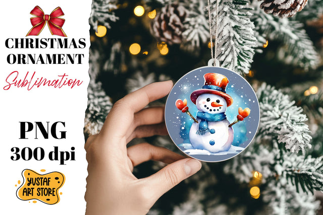 Christmas ornament sublimation. Snowman sublimation Sublimation Yustaf Art Store 