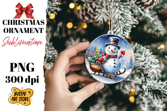 Christmas ornament sublimation. Snowman sublimation Sublimation Yustaf Art Store 