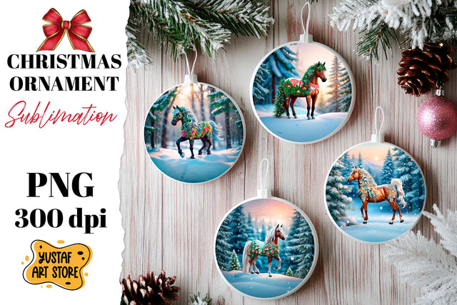 Christmas ornament sublimation.Christmas horse sublimation Sublimation Yustaf Art Store 