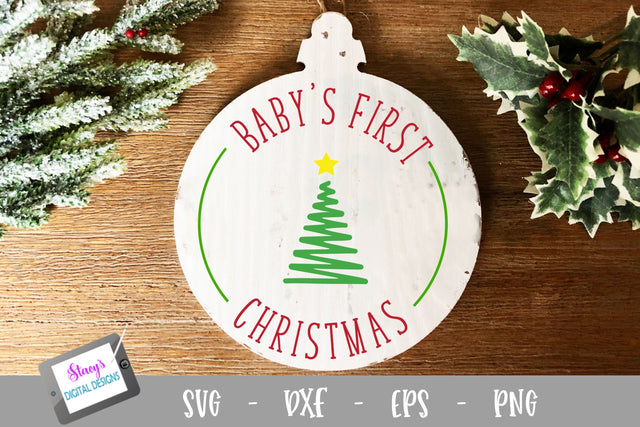Christmas Ornament SVG - Baby's First Christmas SVG Stacy's Digital Designs 