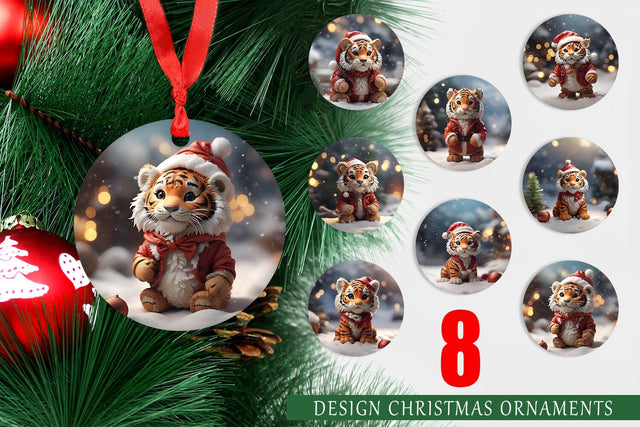 Christmas Ornament Tiger Sublimation artnoy 