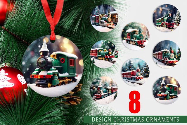 Christmas Ornament Train Sublimation artnoy 