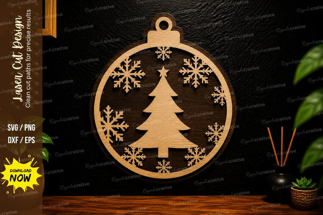 Christmas Ornament Tree Laser Cut SVG Design SVG Regulrcrative 