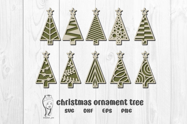 Christmas ornament tree laser cut svg SVG dadan_pm 