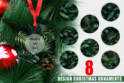 Christmas Ornament Tropical Leaves Sublimation artnoy 