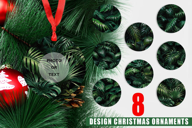 Christmas Ornament Tropical Leaves Sublimation artnoy 