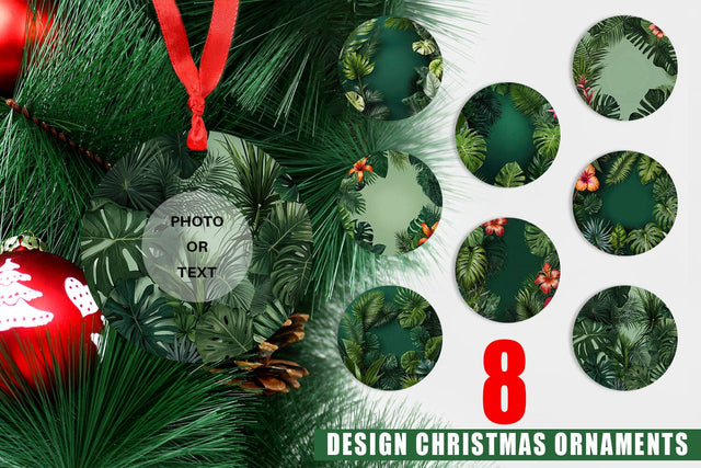 Christmas Ornament Tropical Plants Sublimation artnoy 