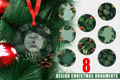 Christmas Ornament Tropical Plants Sublimation artnoy 