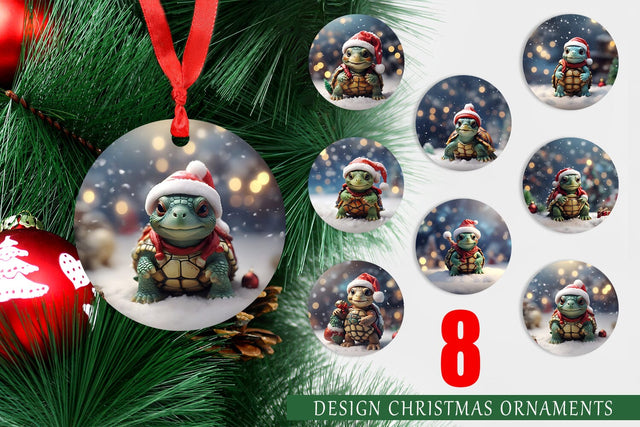 Christmas Ornament Turtle Sublimation artnoy 