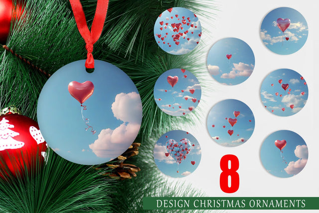 Christmas Ornament Valentine Balloon Sublimation artnoy 