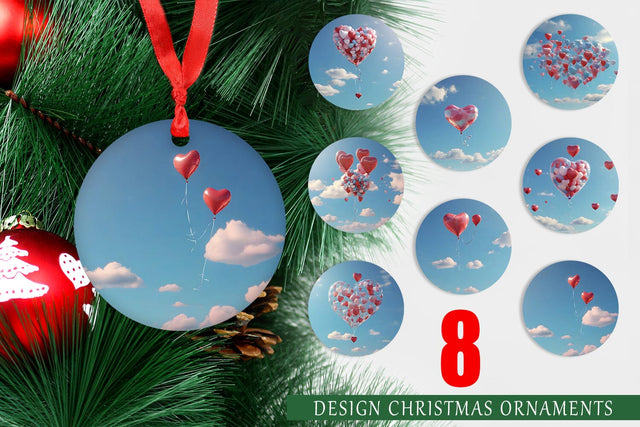 Christmas Ornament Valentine Balloon Sublimation artnoy 
