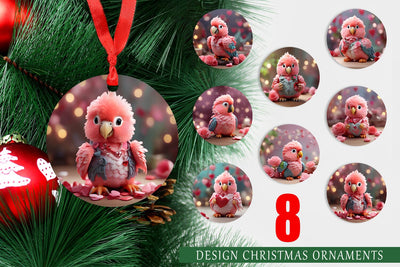 Christmas Ornament Valentine Parrot Sublimation artnoy 