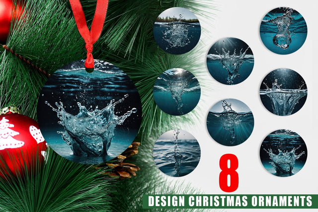 Christmas Ornament Water Splash Sublimation artnoy 