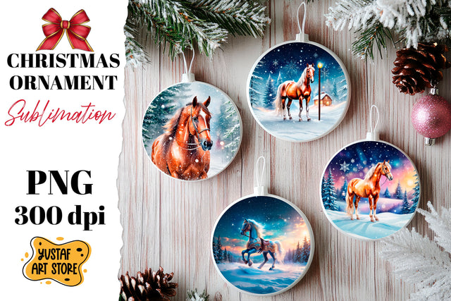 Christmas ornament winter horse sublimation. Sublimation Yustaf Art Store 