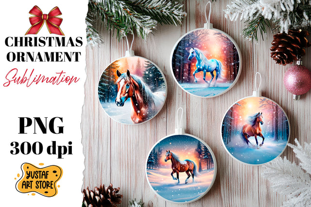 Christmas ornament winter horse sublimation. Sublimation Yustaf Art Store 