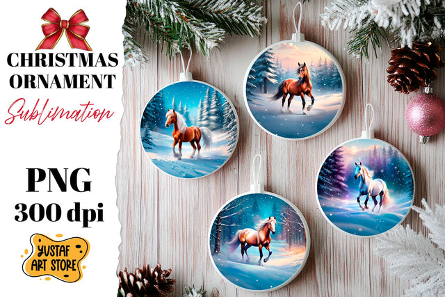 Christmas ornament winter horse sublimation. Sublimation Yustaf Art Store 