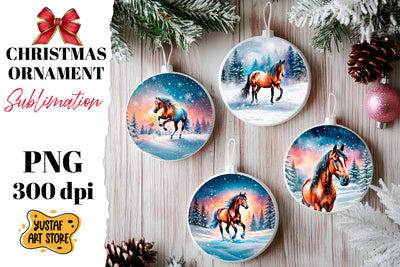 Christmas ornament winter horse sublimation. Sublimation Yustaf Art Store 