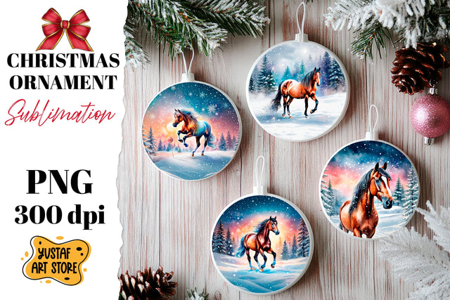 Christmas ornament winter horse sublimation. Sublimation Yustaf Art Store 