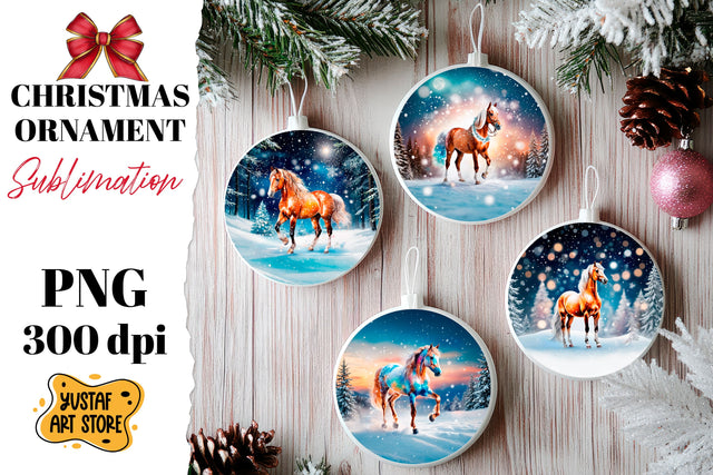 Christmas ornament winter horse sublimation. Sublimation Yustaf Art Store 