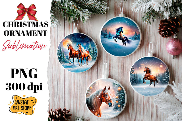 Christmas ornament winter horse sublimation. Sublimation Yustaf Art Store 