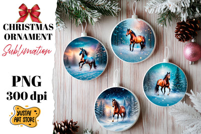 Christmas ornament winter horse sublimation. Sublimation Yustaf Art Store 