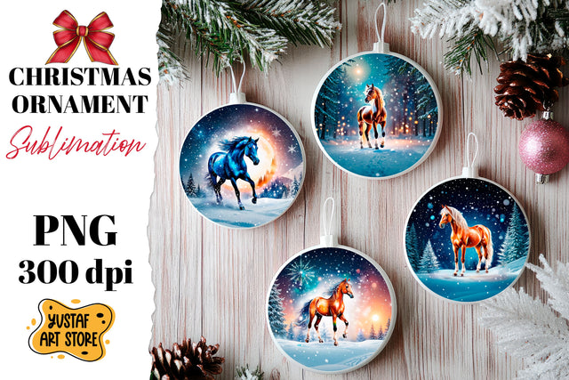 Christmas ornament winter horse sublimation. Sublimation Yustaf Art Store 