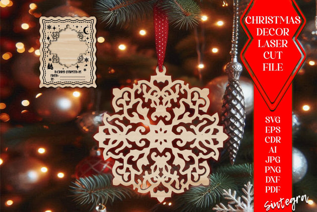 Christmas Ornament With Card SVG Laser Cut File SVG Sintegra 