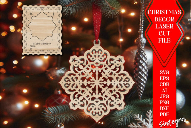 Christmas Ornament With Card SVG Laser Cut File SVG Sintegra 