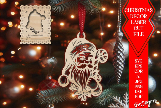 Christmas Ornament With Card SVG Laser Cut File SVG Sintegra 