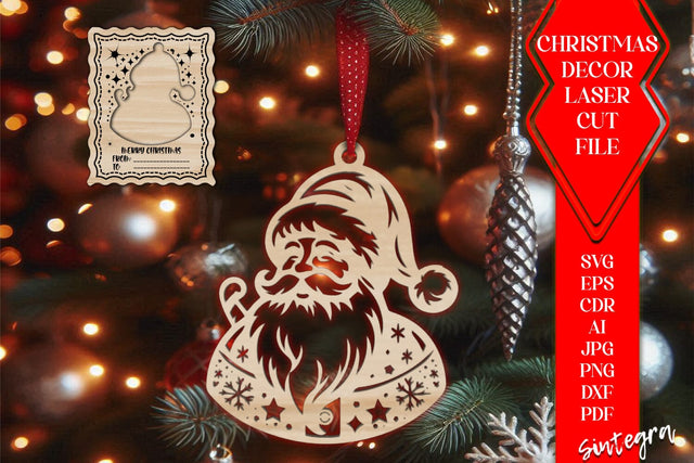 Christmas Ornament With Card SVG Laser Cut File SVG Sintegra 
